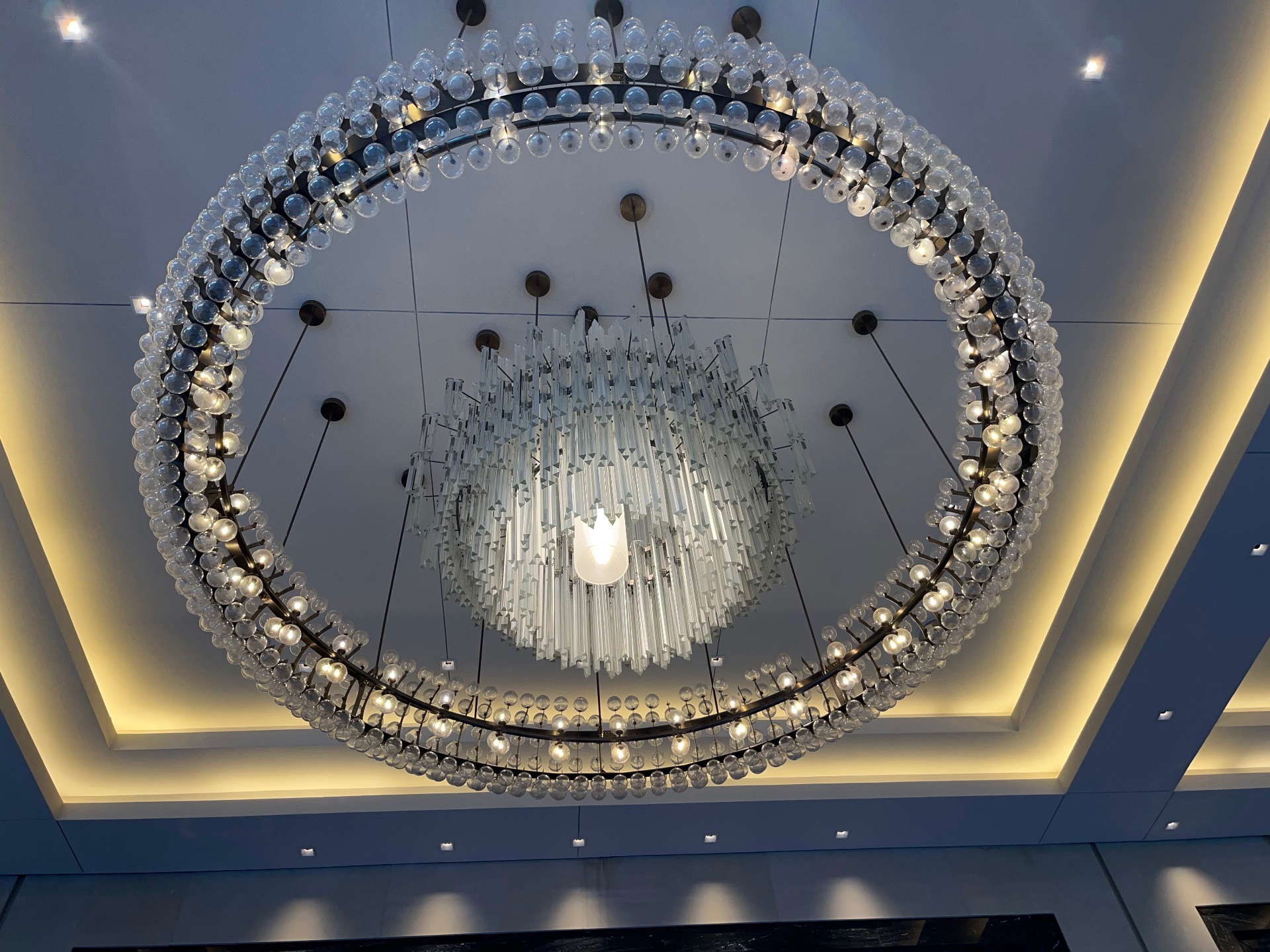 Elegant chandelier at The Post Oak