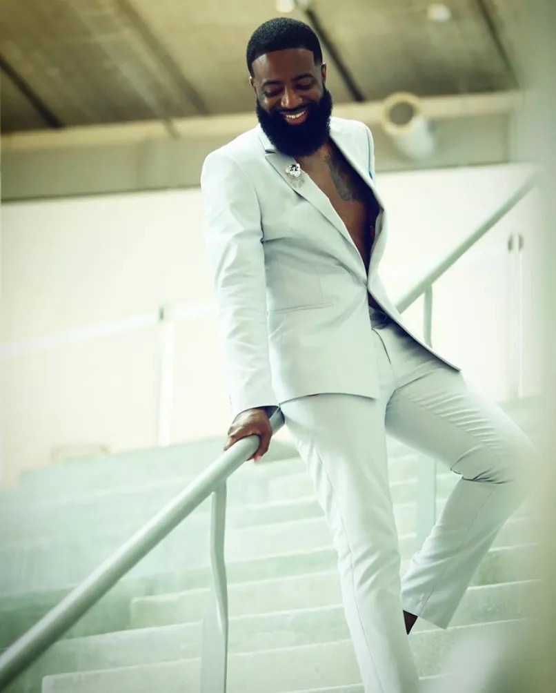 Stylish portrait on staircase