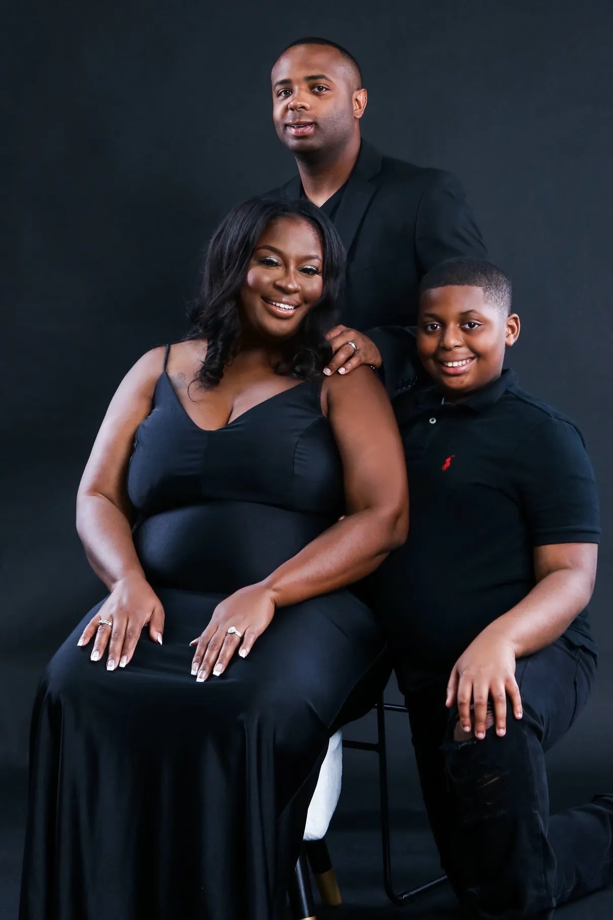 Family portrait in studio
